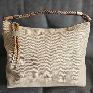 Michael Kors Collection Tan Shoulder Bag with Braided Strap